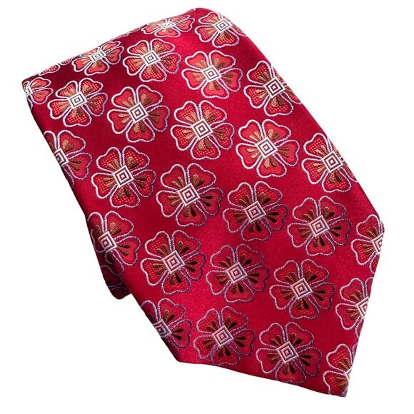 Ermenegildo Zegna 100% silk floral embroidered neck tie 4” w - Picture 1 of 5